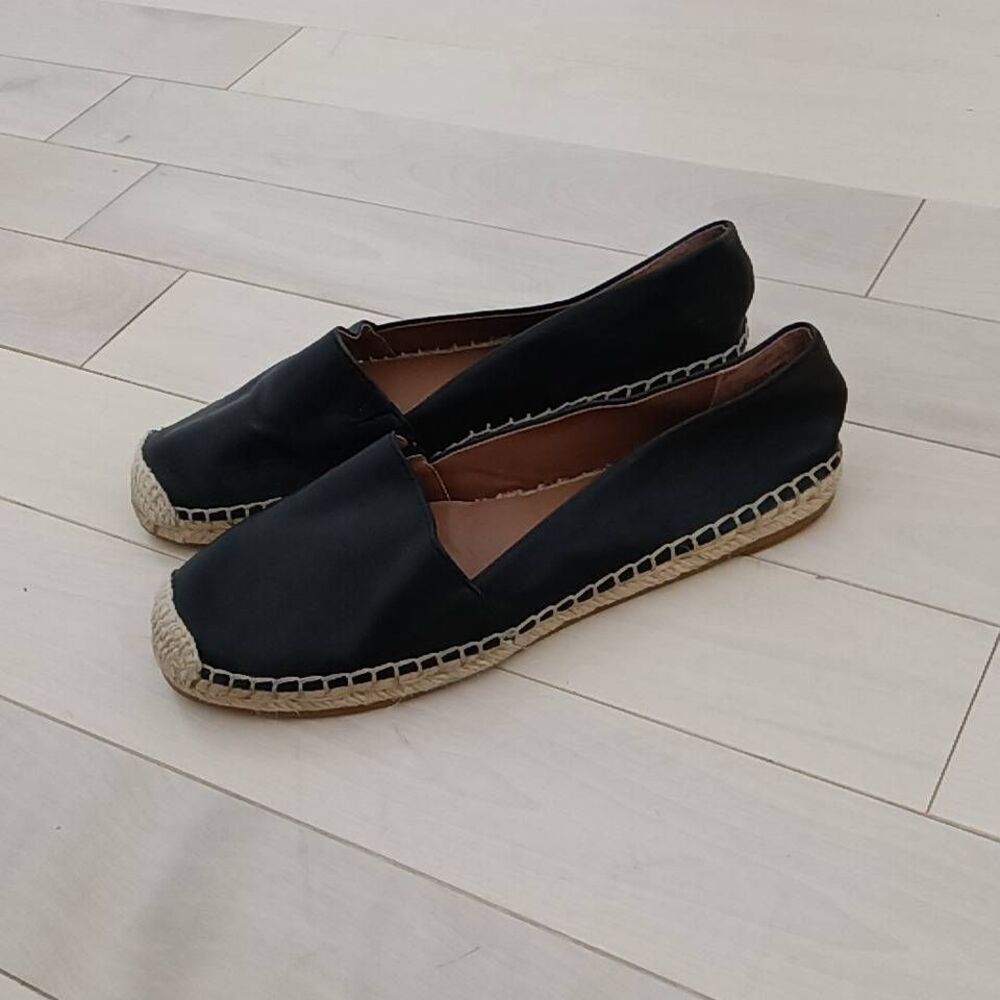 Halogen Women's Leather Woven Casual Loafer Shoes Black Size 8M